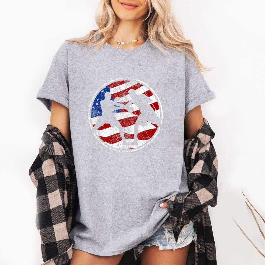 Boxing American Flag USA T-Shirt image 3