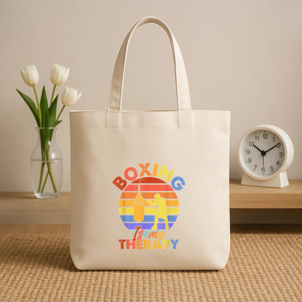 Boxing Is My Therapy Canvas Tote Bag image 1
