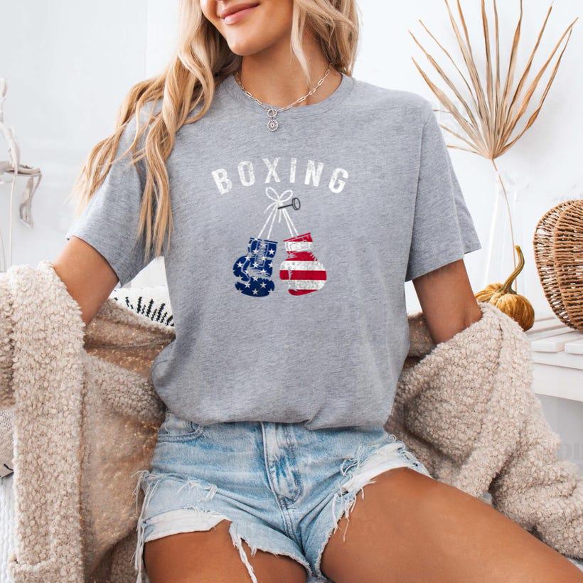 Boxing Gloves American Flag USA T-Shirt image 0