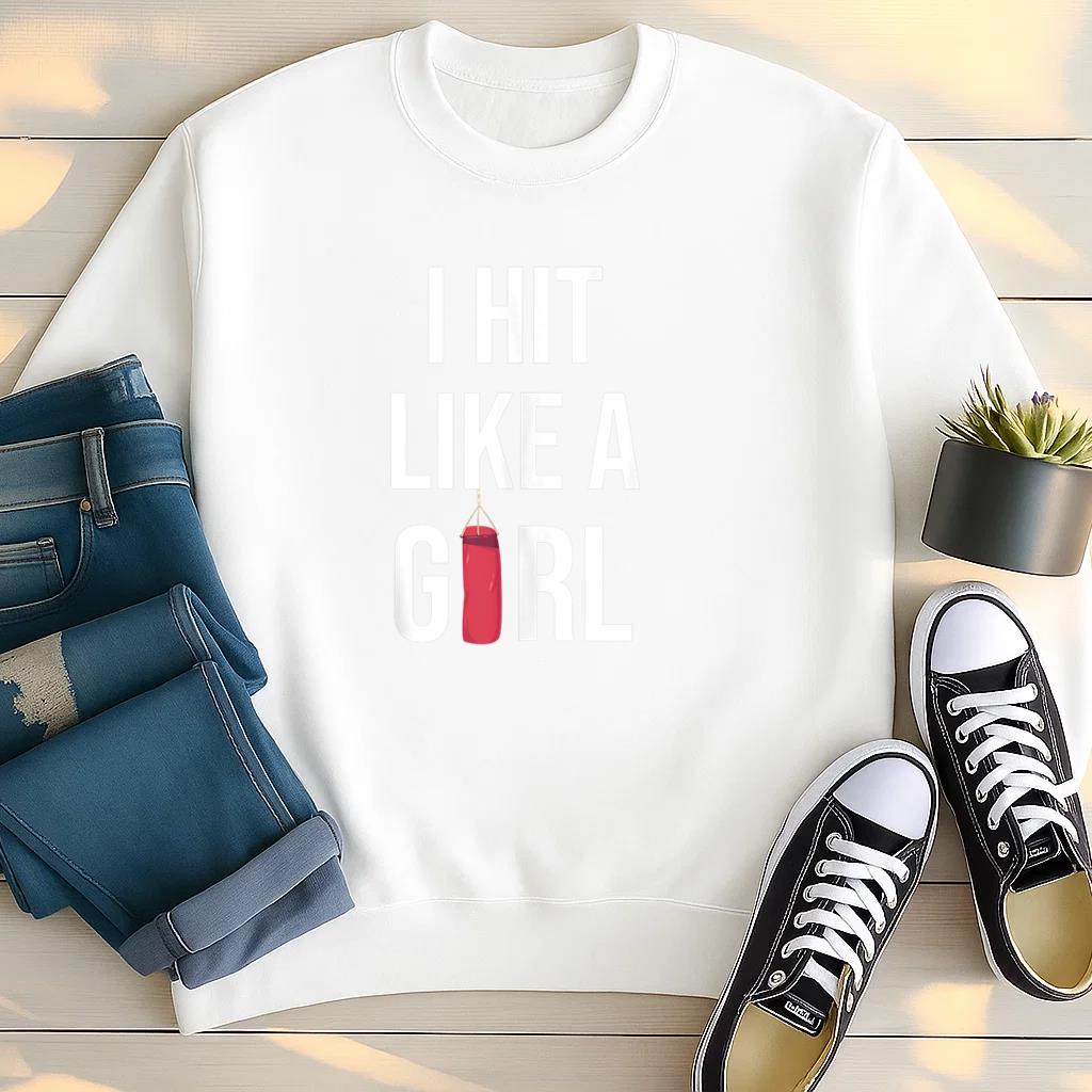 I Hit Like A Girl Boxing Sweatshirt image 2