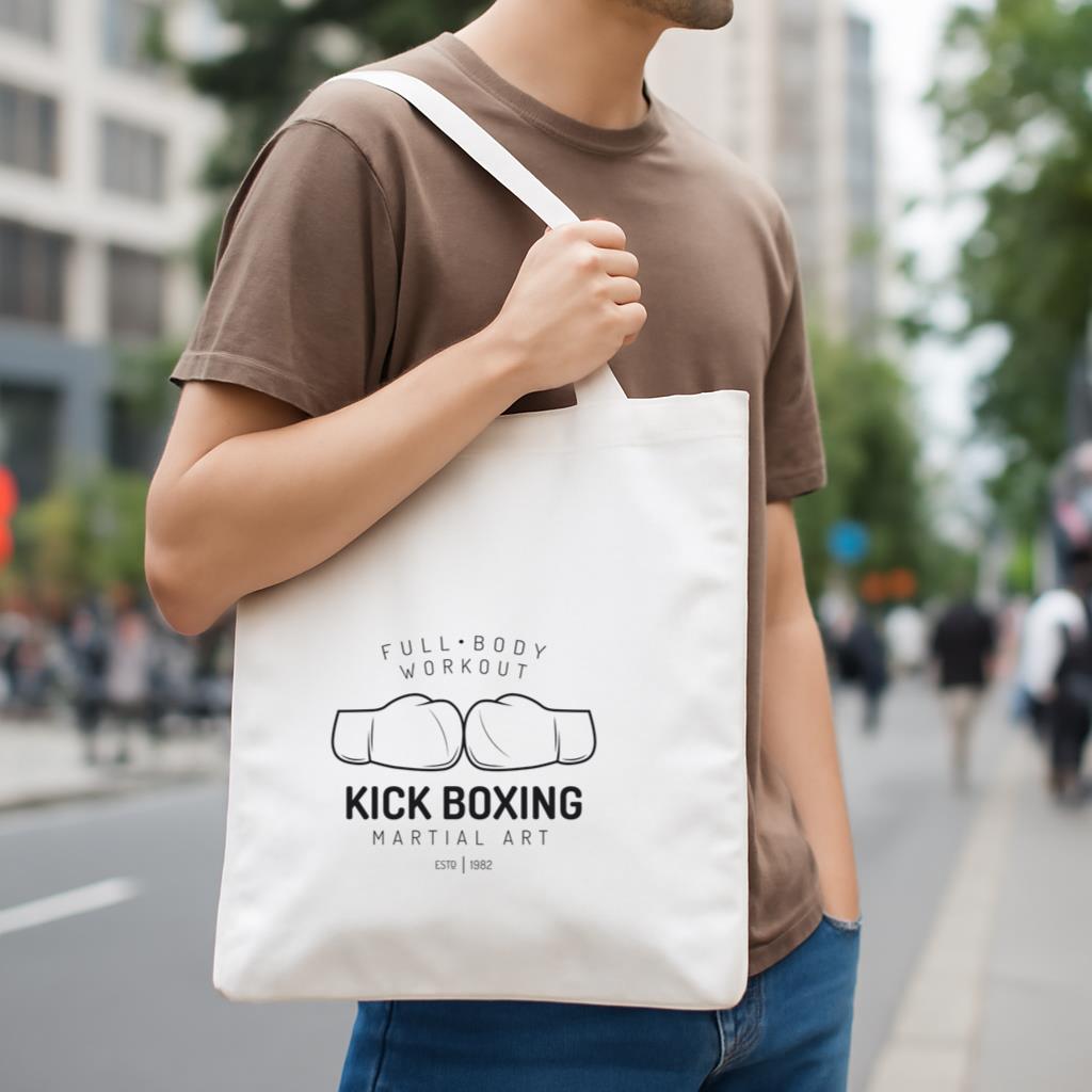 Boxing Kickboxing Fight Label Canvas Tote Bag image 3