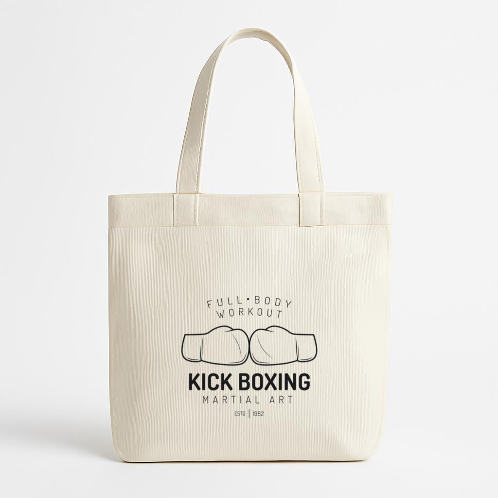 Boxing Kickboxing Fight Label Canvas Tote Bag image 0