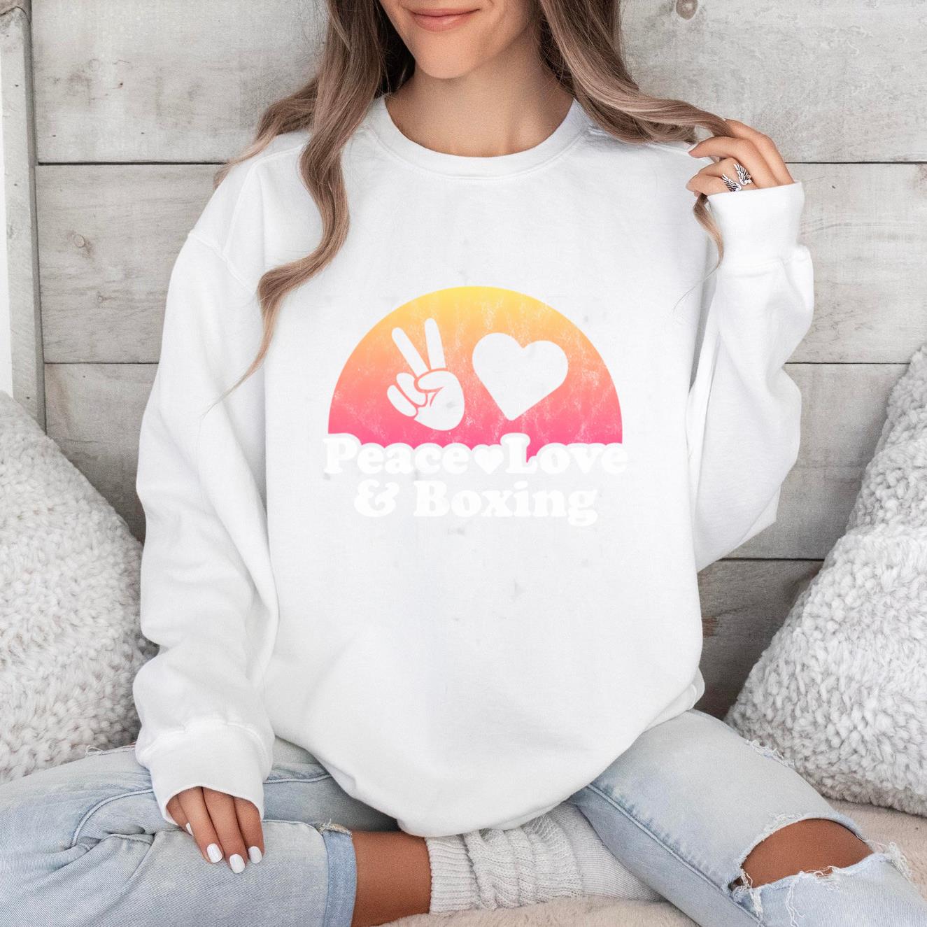 Peace Love And Boxing Sweatshirt image 0
