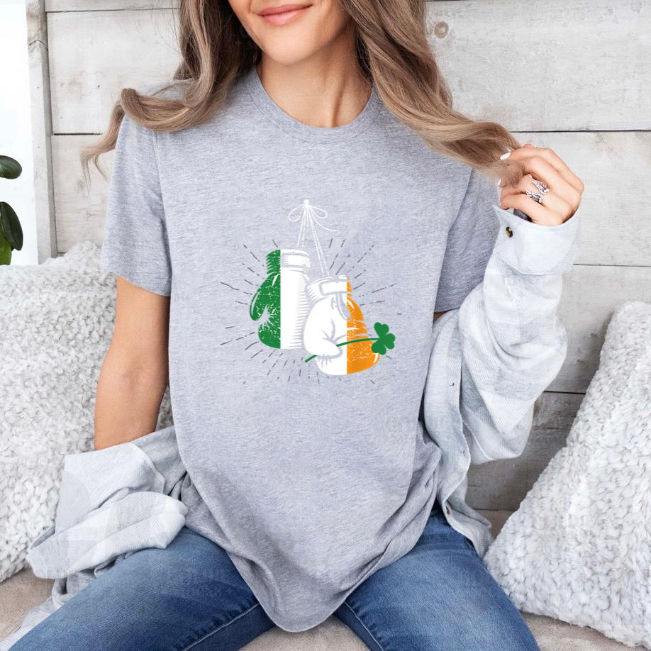 Ireland Flag Shamrock Irish Boxing T-Shirt image 2