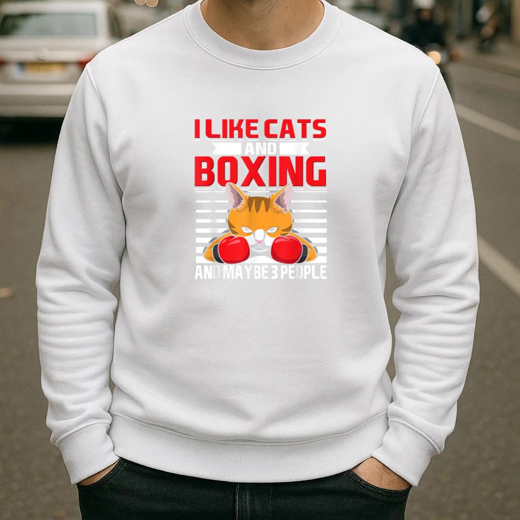 I Like Cats And Boxing Sweatshirt image 1