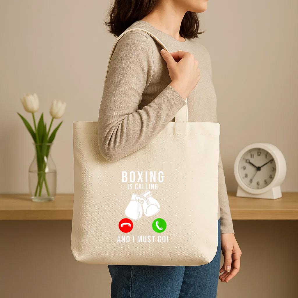 Boxing Is Calling And I Must Go Canvas Tote Bag image 2
