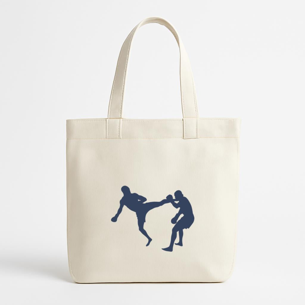 Boxing Kickboxing Fight Silhouette Canvas Tote Bag image 0