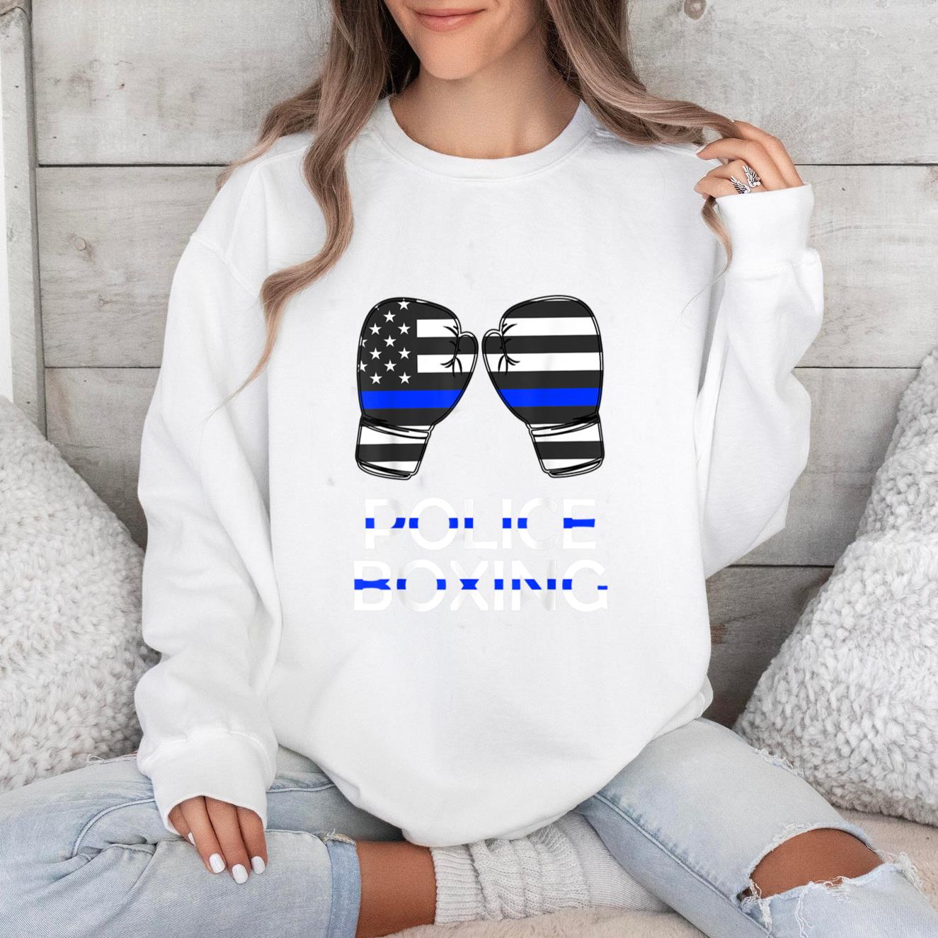 Police Boxing Blue Line Sweatshirt image 0