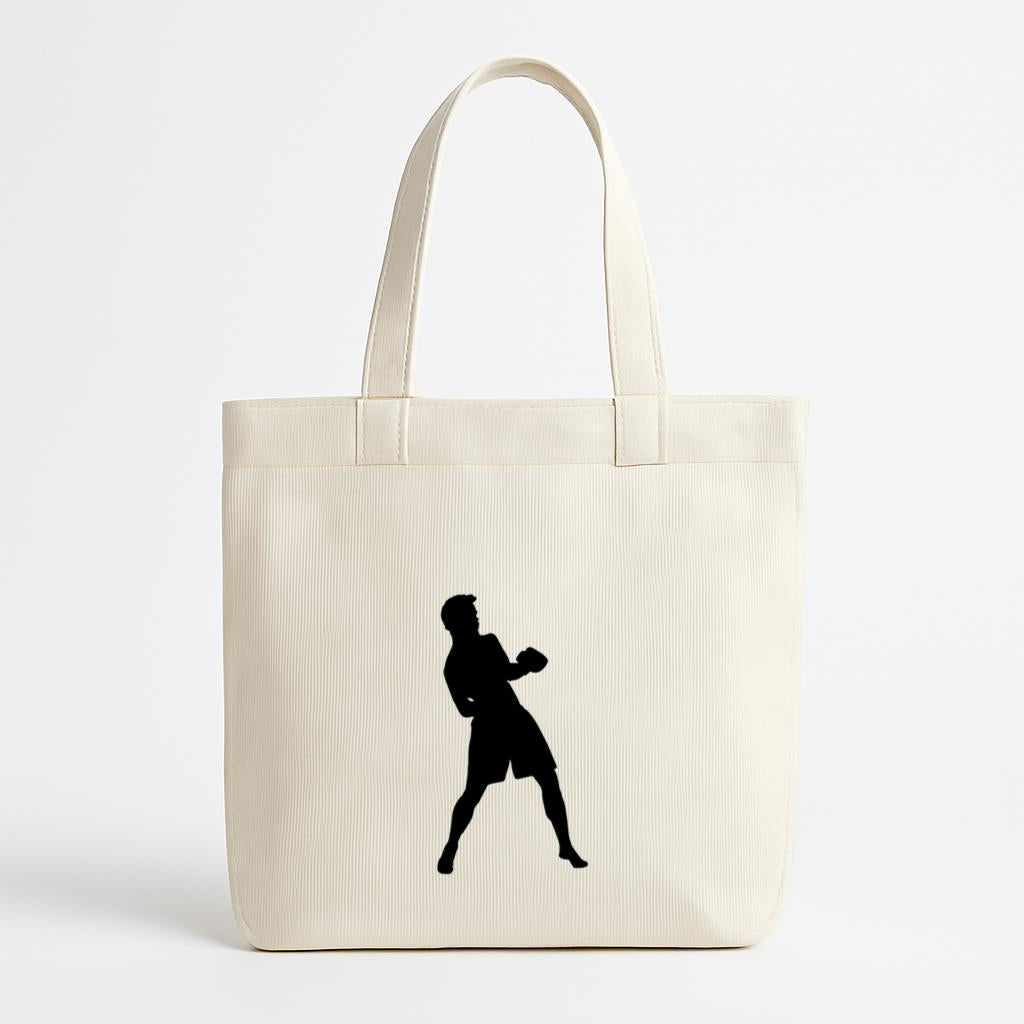 Boxing Player Dodge Silhouette Canvas Tote Bag image 0