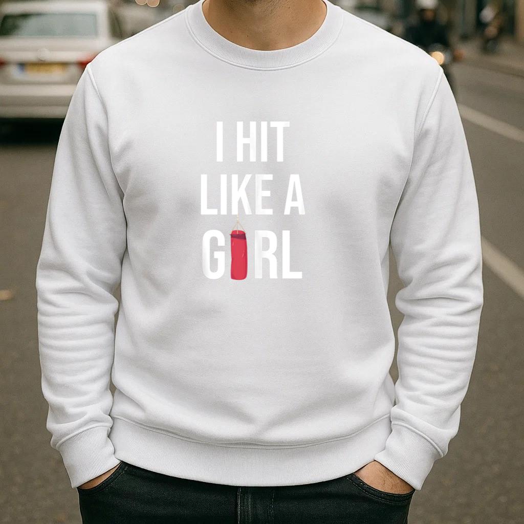 I Hit Like A Girl Boxing Sweatshirt image 1