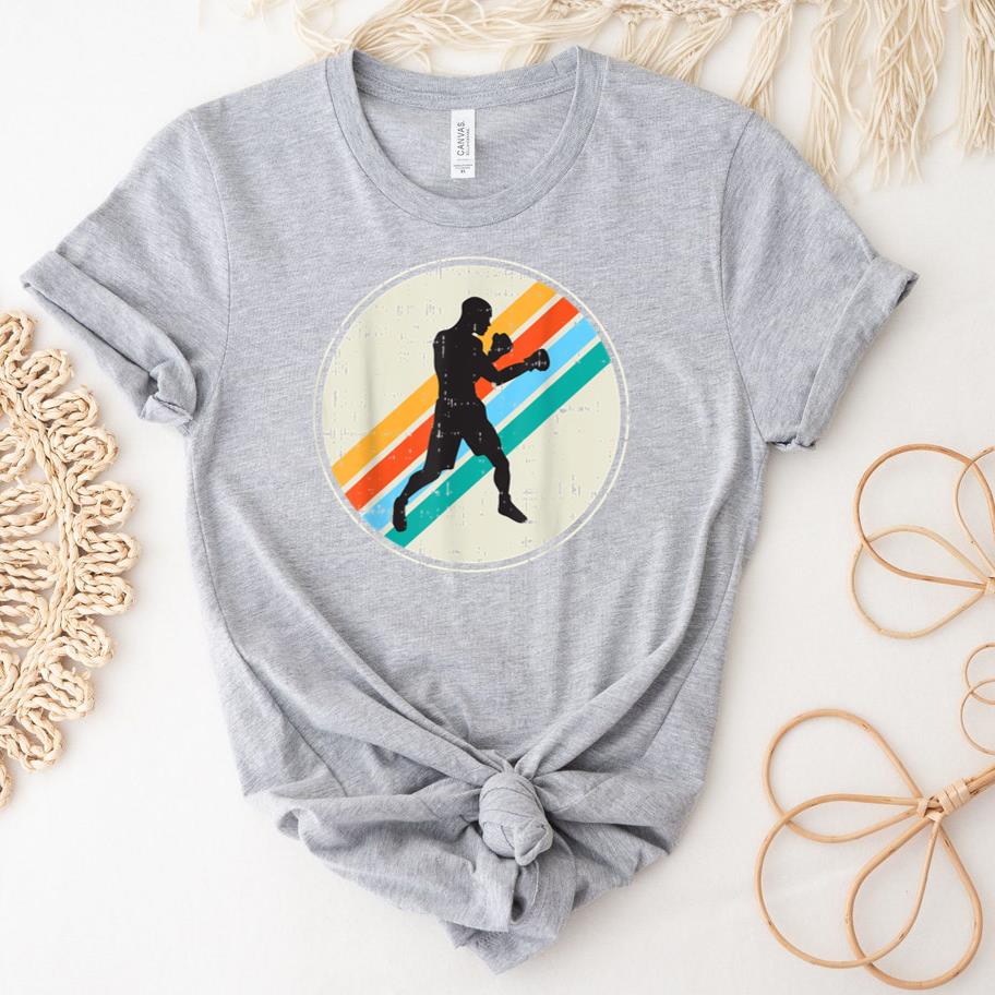Boxing Boxer Silhouette Vintage Retro T-Shirt image 1