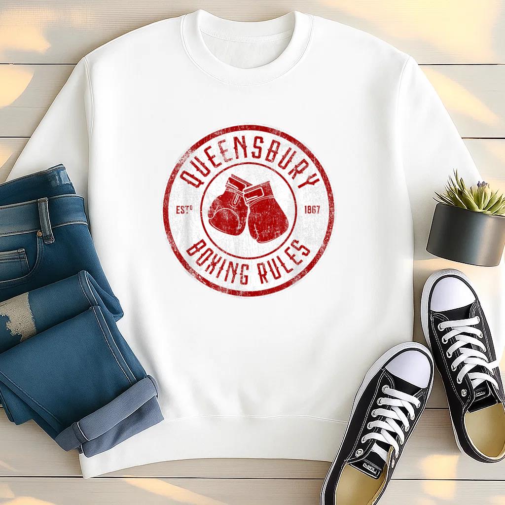 Distressed Queensbury Boxing Rules Vintage Boxing Sweatshirt image 2