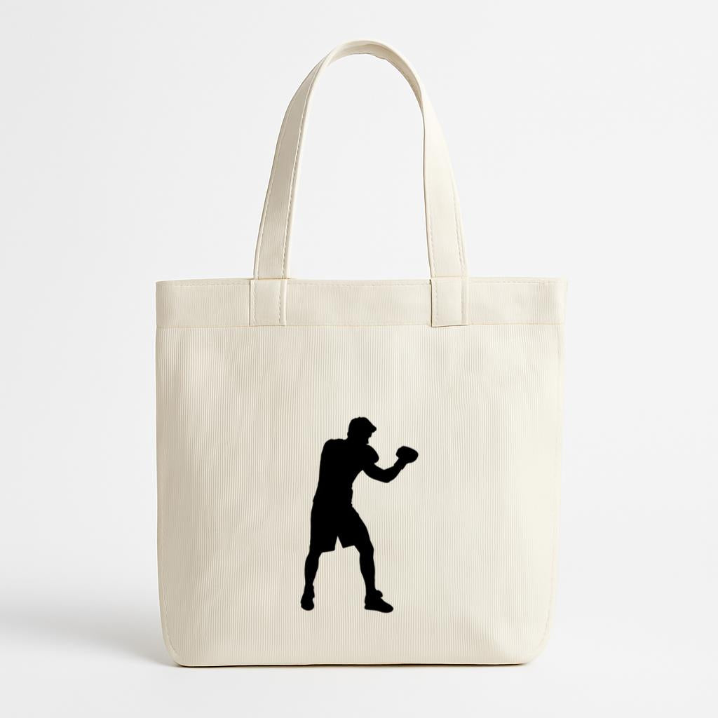 Boxing Player Guard Silhouette Canvas Tote Bag image 0