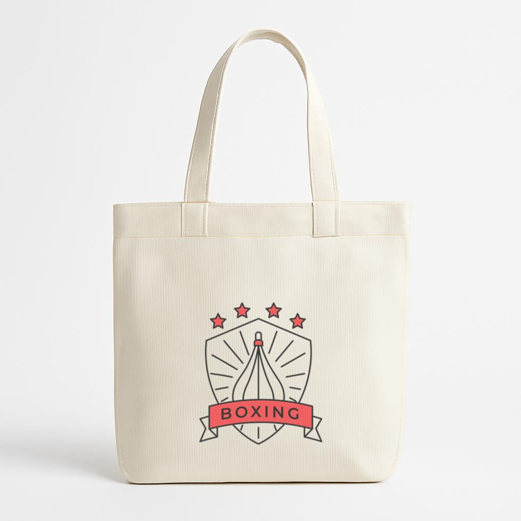 Boxing Punchbag Star Colored Badge Sticker Canvas Tote Bag image 0