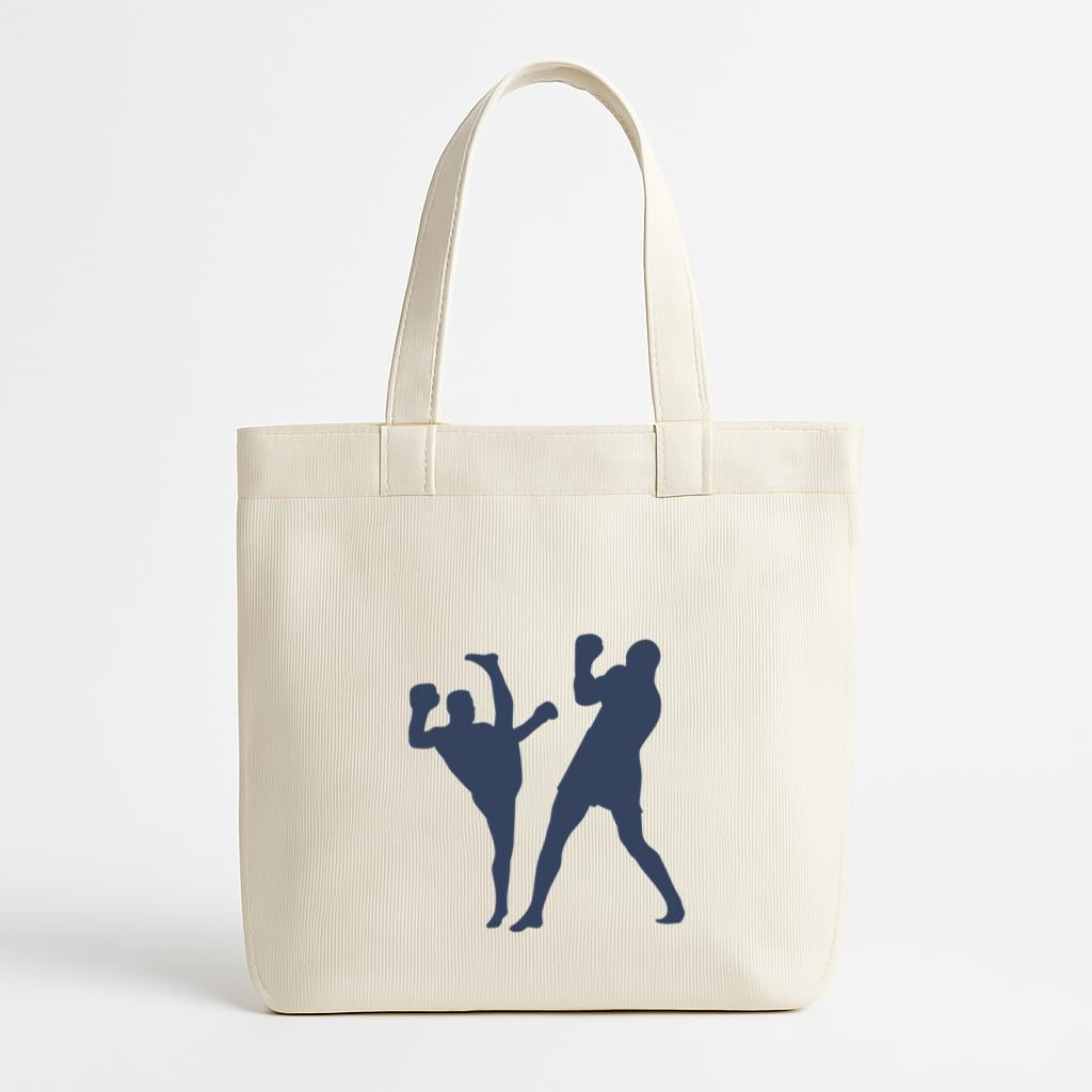 Boxing Kickboxing Silhouette Fight Canvas Tote Bag image 0