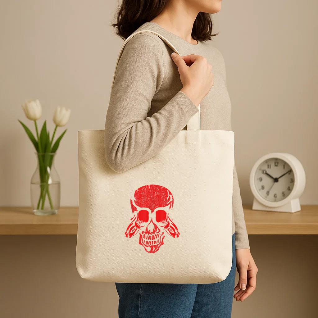Boxing Skull Skeleton Halloween Canvas Tote Bag image 2