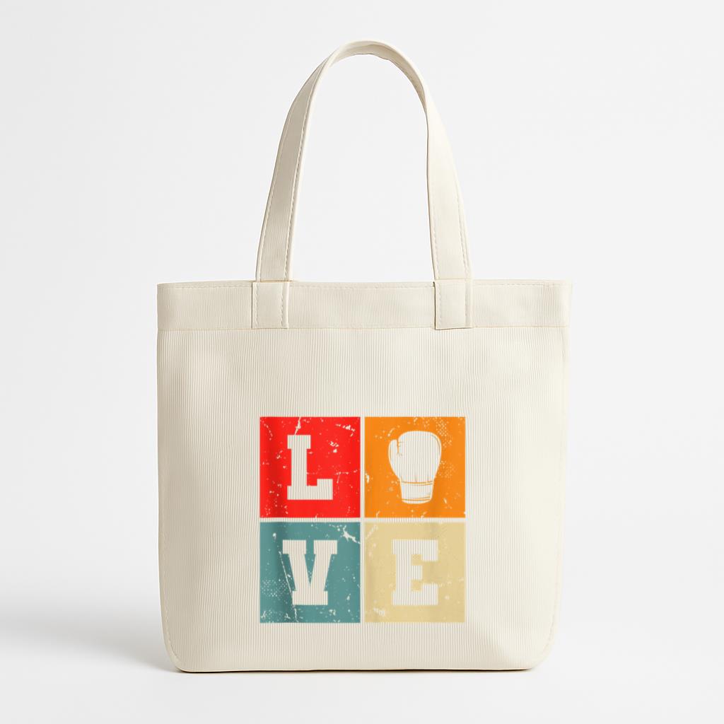 Boxing Love Vintage Canvas Tote Bag image 0