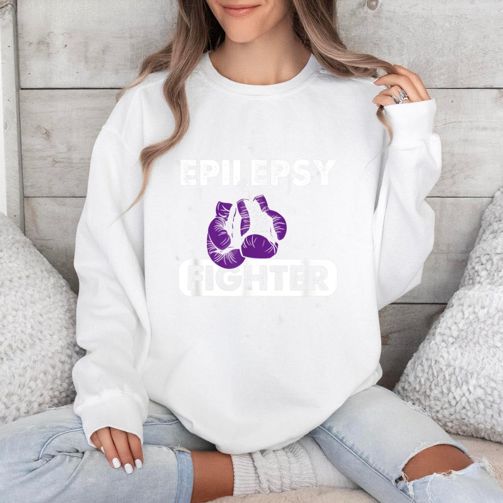 Epilepsy Fighter Purple Boxing Sweatshirt image 0