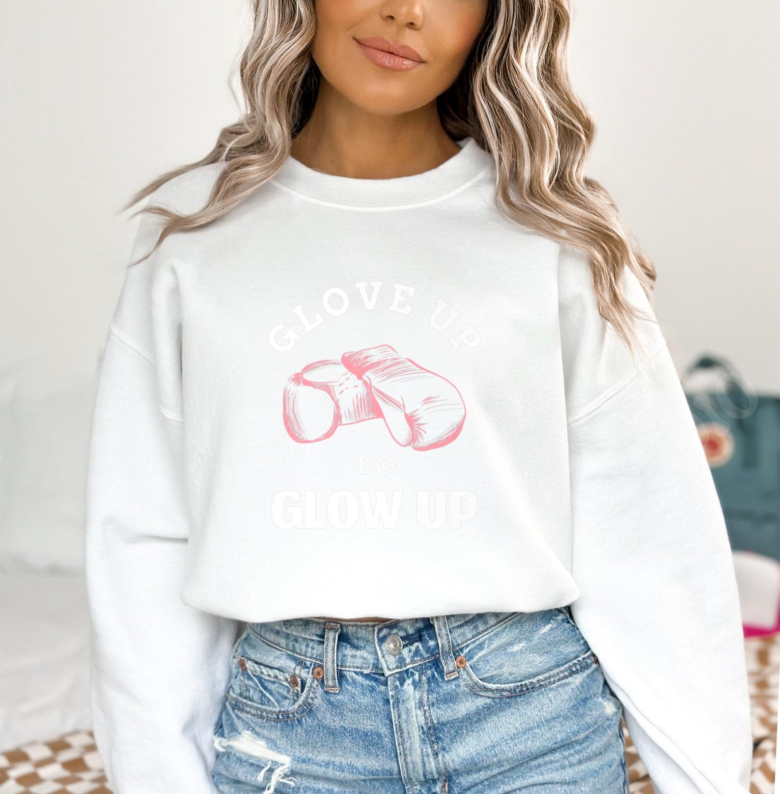 Glove Up to Glow Up Ladies Boxing Sweatshirt image 3