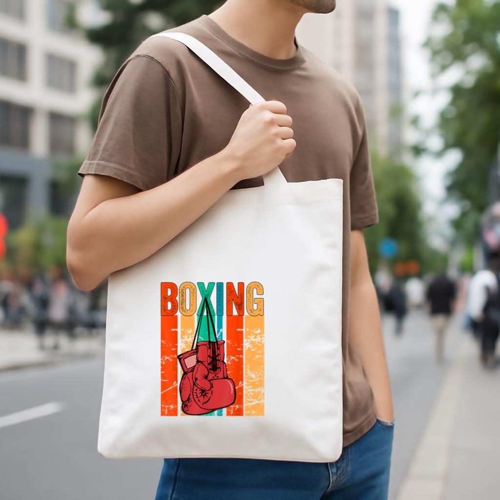 Boxing Lover Vintage Canvas Tote Bag image 3