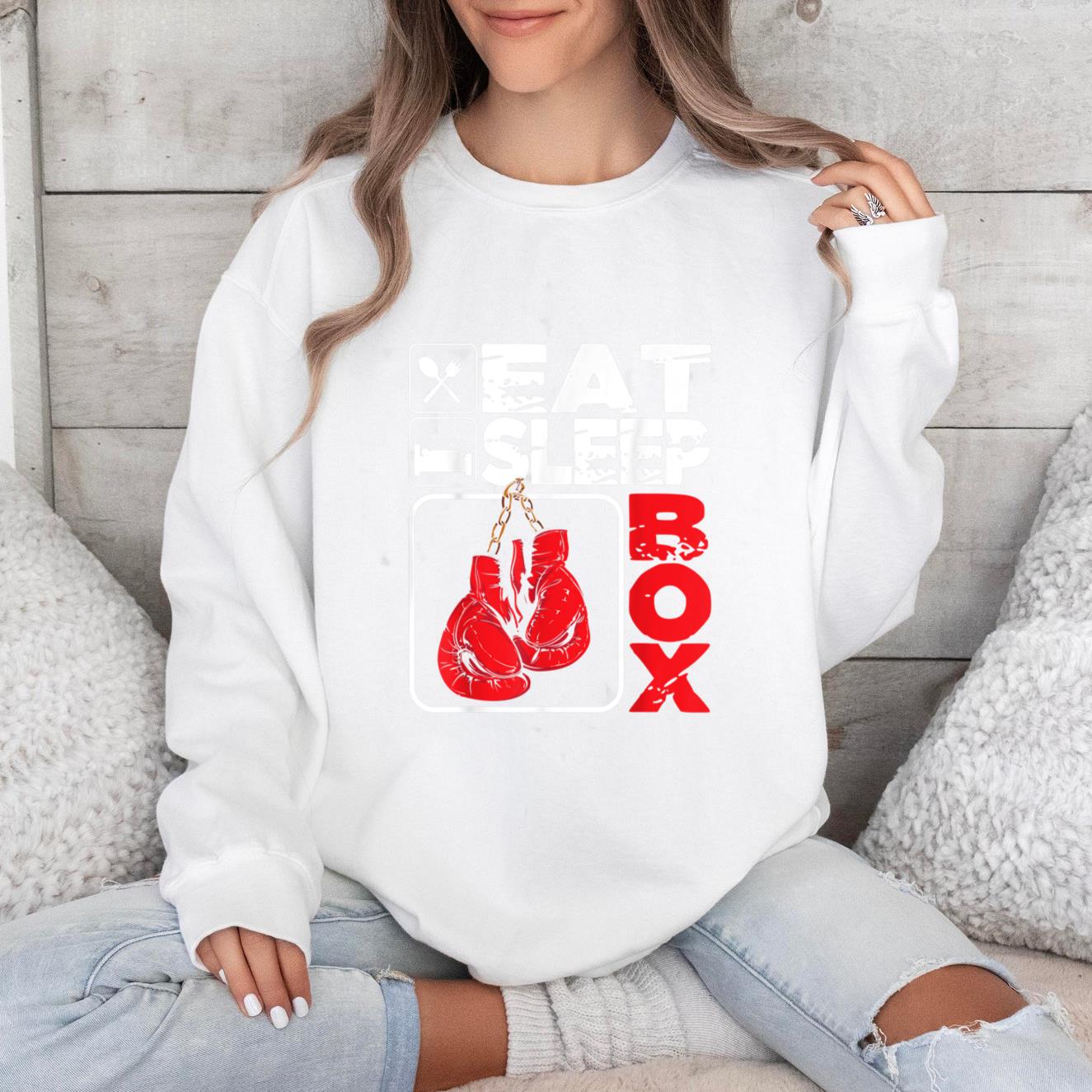 Eat Sleep Box Boxing Sweatshirt image 0