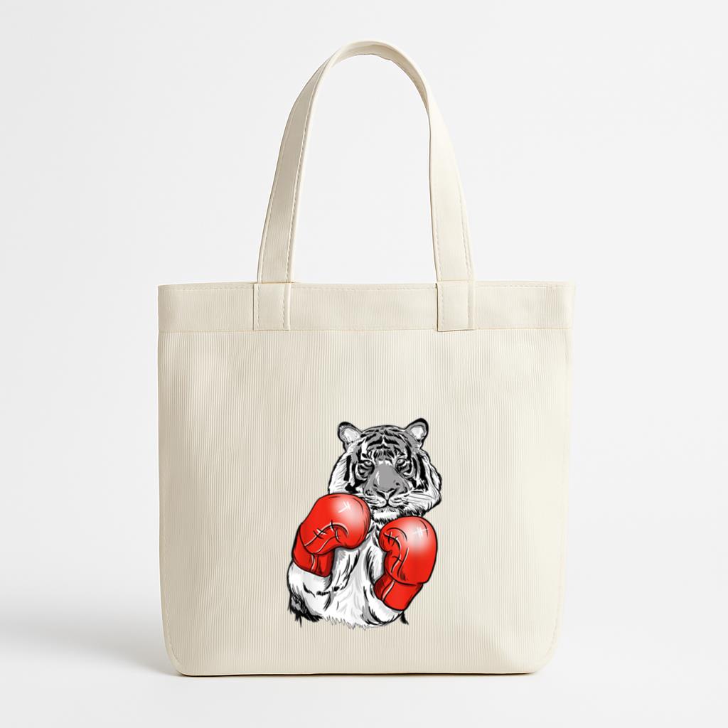 Boxing Tiger With Red Gloves Canvas Tote Bag image 0