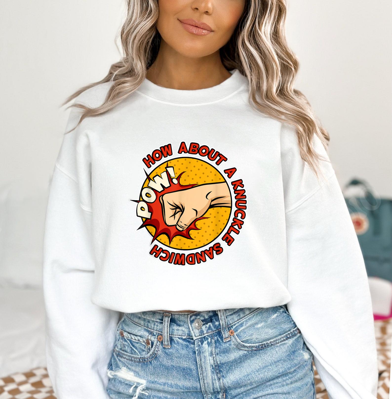 How About A Knuckles Sandwich Pow Pro Boxing Sweatshirt image 3