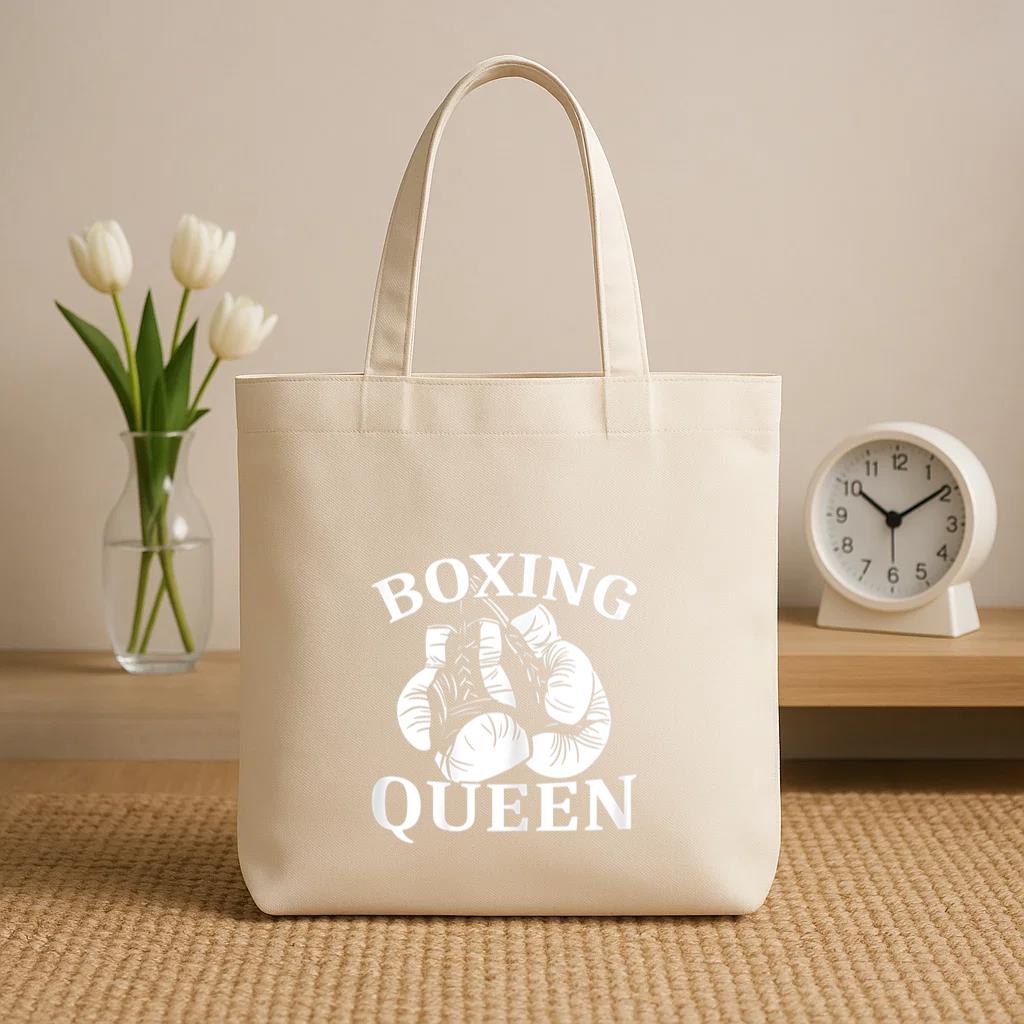 Boxing Queen Fighter Kickboxing Canvas Tote Bag image 1