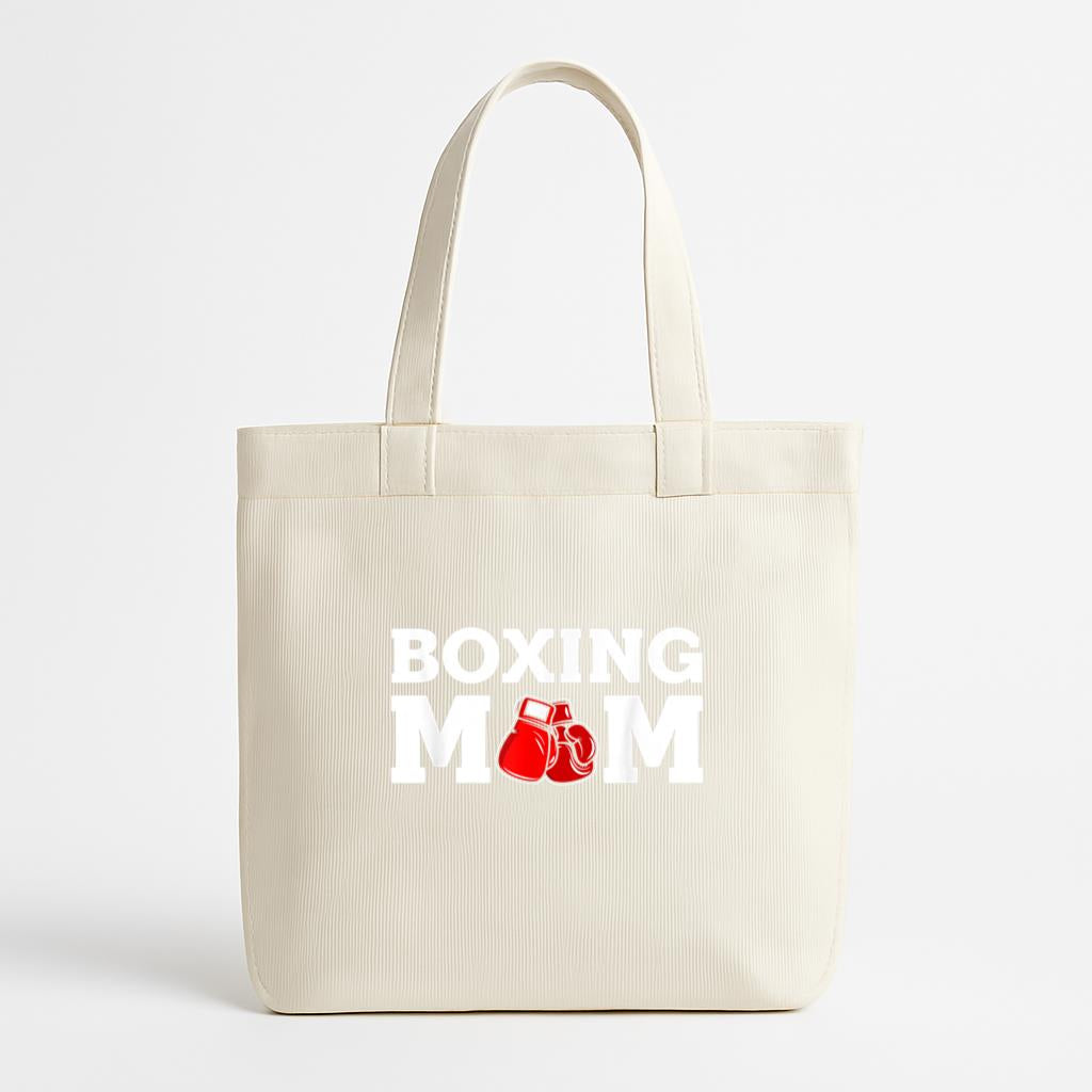 Boxing Mom Proud Support Mother Lover Canvas Tote Bag image 0
