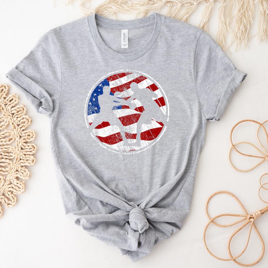 Boxing American Flag USA T-Shirt image 1
