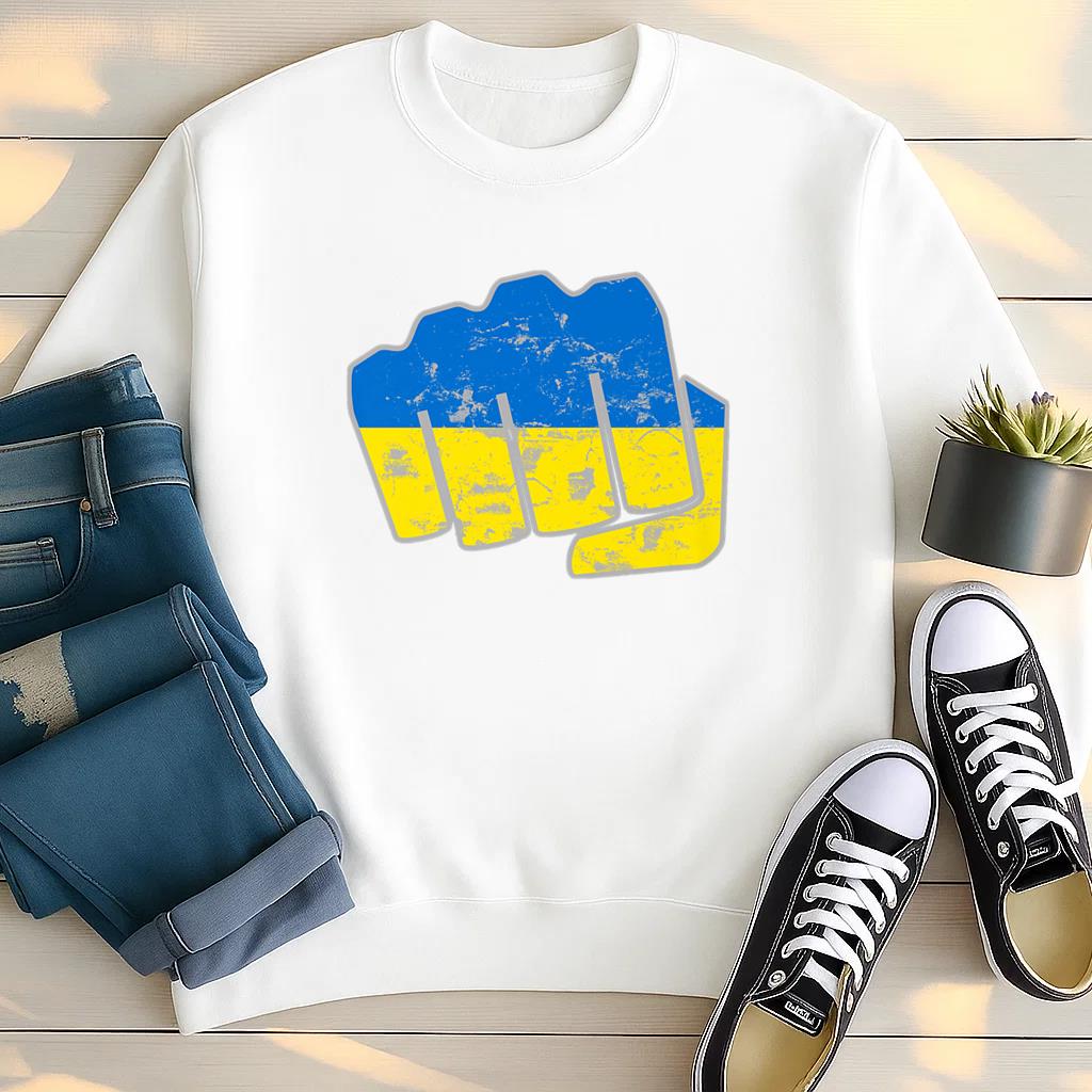 Fist of Ukraine Flag Boxing Sweatshirt image 2