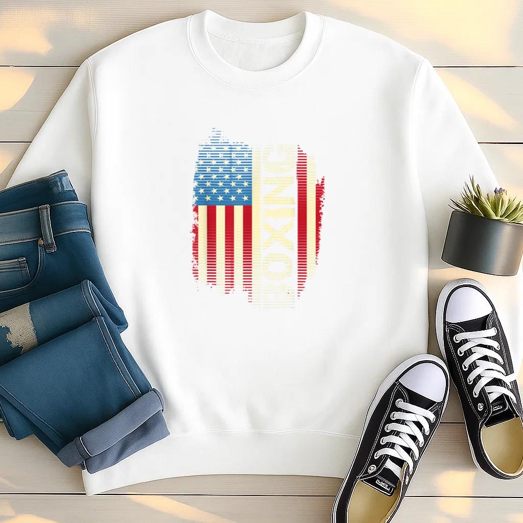 Patriotic USA Flag Boxing Sweatshirt image 2