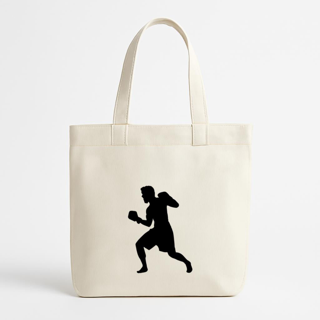 Boxing Player Uppercut Silhouette Canvas Tote Bag image 0