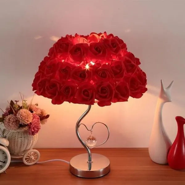 European Romantic Rose 1-Light Decorative Table Lamp