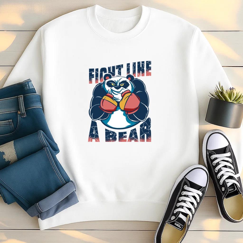 Fight Like A Bear Panda Boxing Sweatshirt image 2