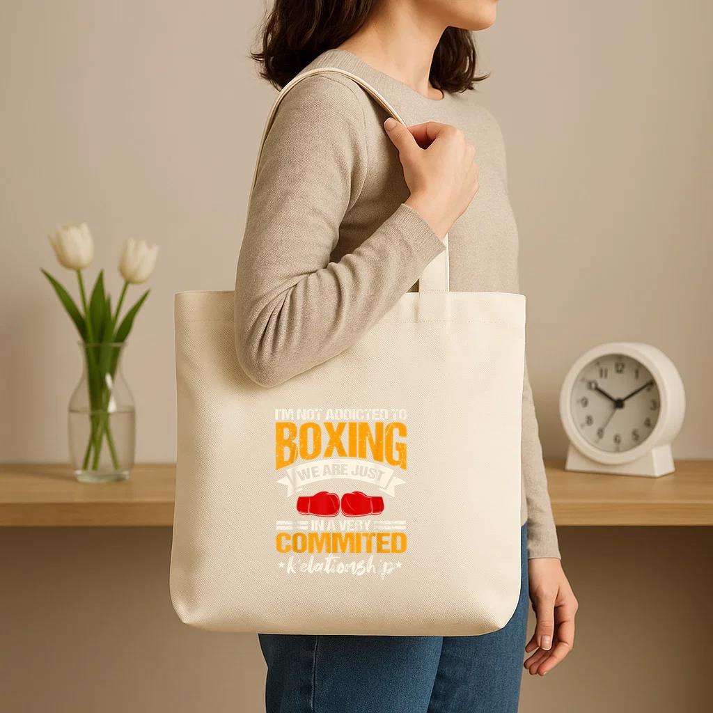 Boxing Ring Gloves Boxer Canvas Tote Bag image 2