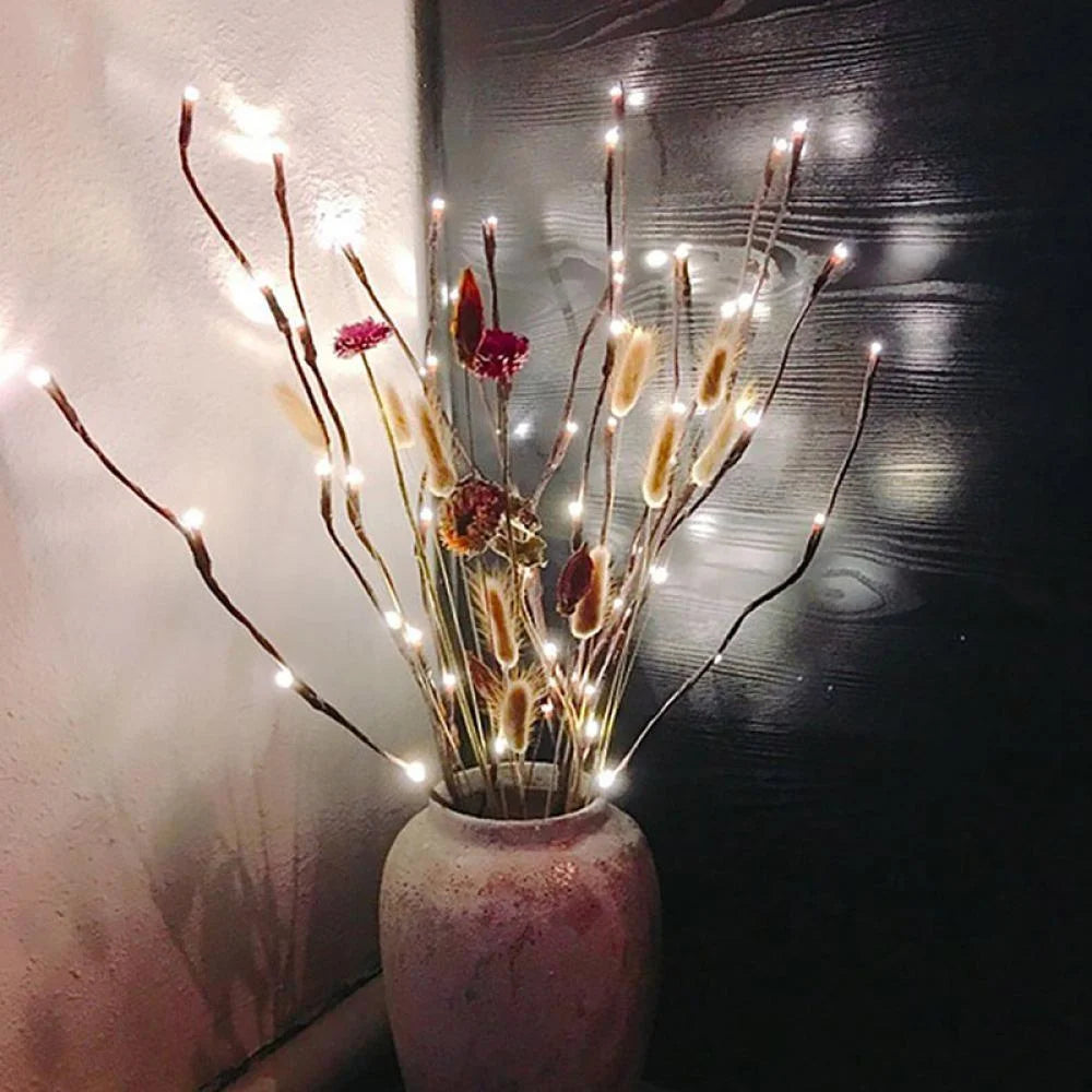 Lighted Branches with 20 Lights, Artificial Branch Lights Battery Operated, Christmas Easter Wedding Party Spring Decoration (Vase Excluded)