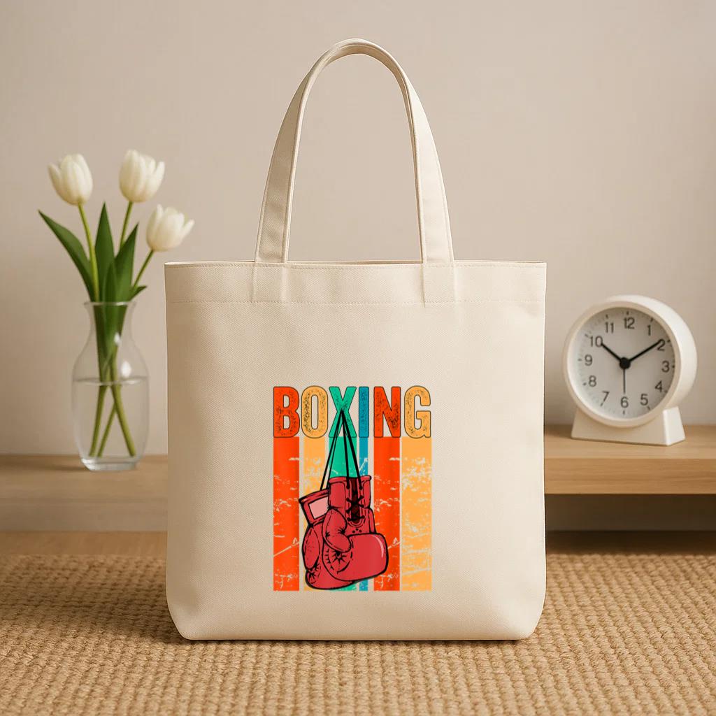 Boxing Lover Vintage Canvas Tote Bag image 1