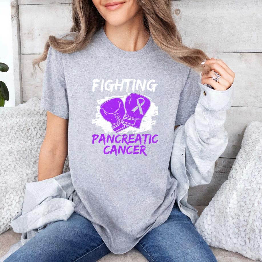Boxing Gloves Pancreatic Cancer T-Shirt image 2