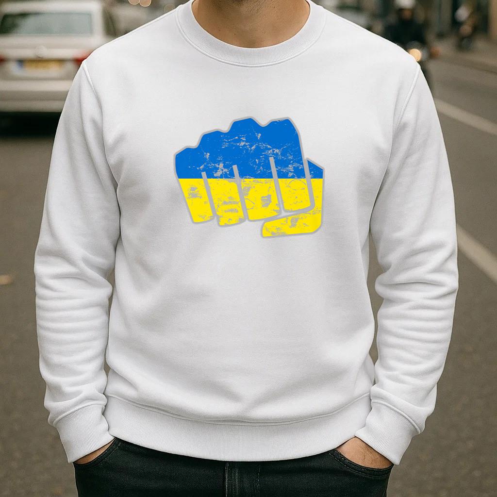 Fist of Ukraine Flag Boxing Sweatshirt image 1
