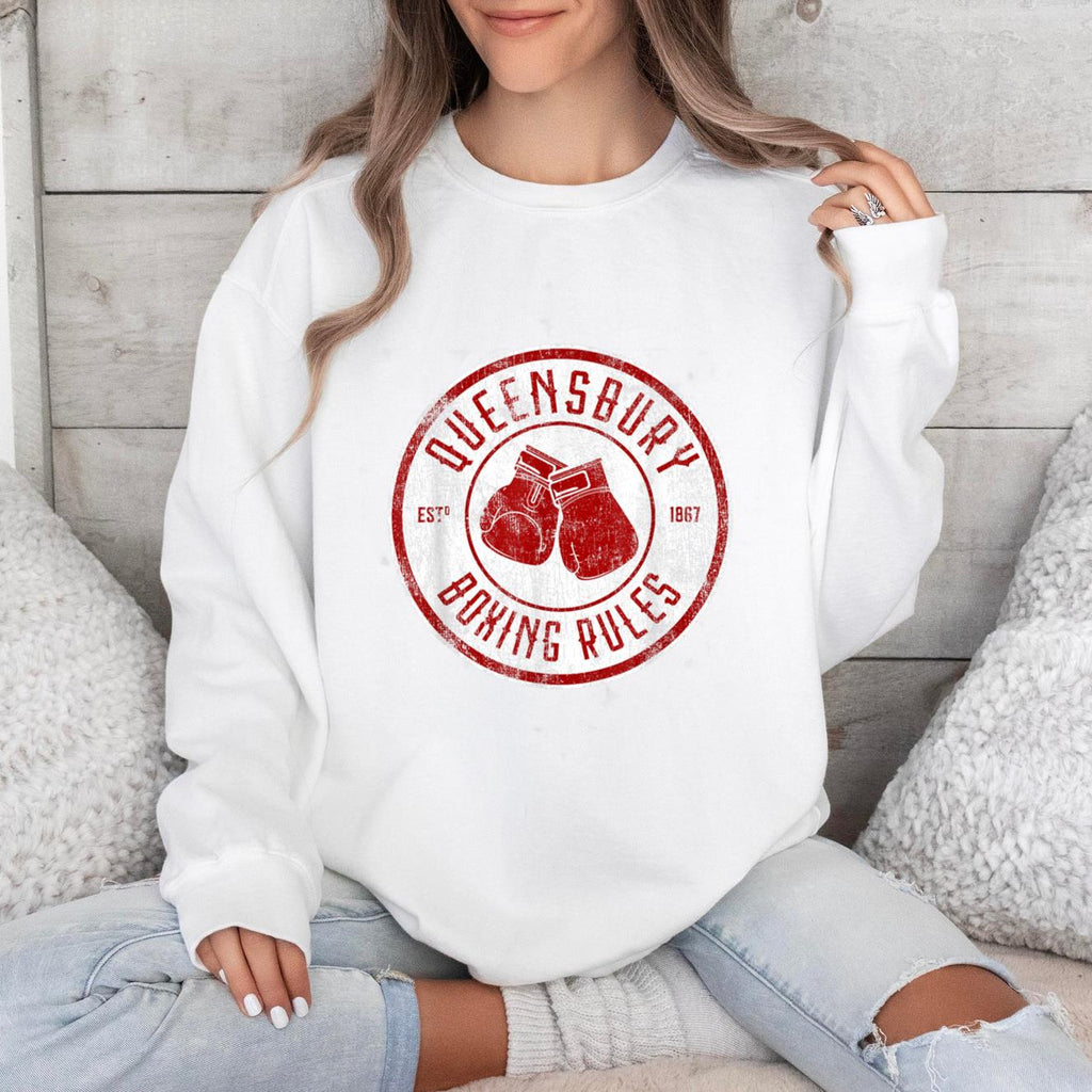 Distressed Queensbury Boxing Rules Vintage Boxing Sweatshirt image 0