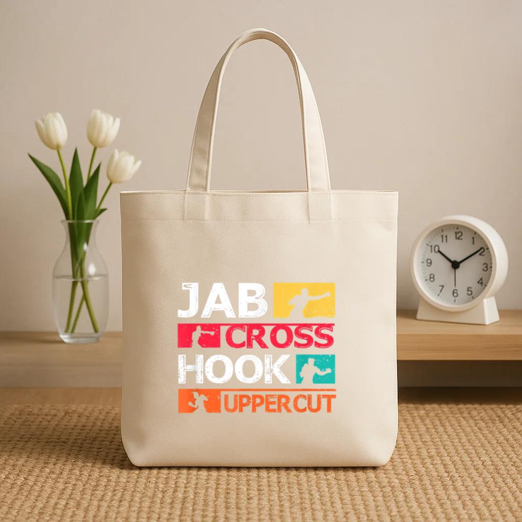 Boxing Jab Cross Hook Uppercut Canvas Tote Bag image 1