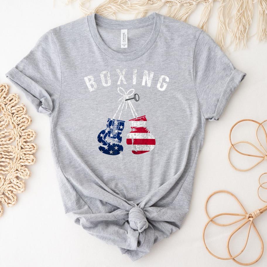 Boxing Gloves American Flag USA T-Shirt image 1
