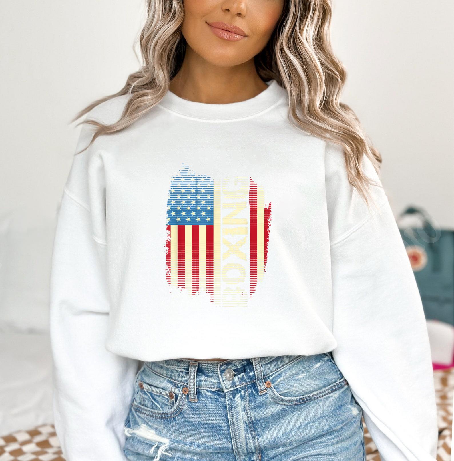 Patriotic USA Flag Boxing Sweatshirt image 3