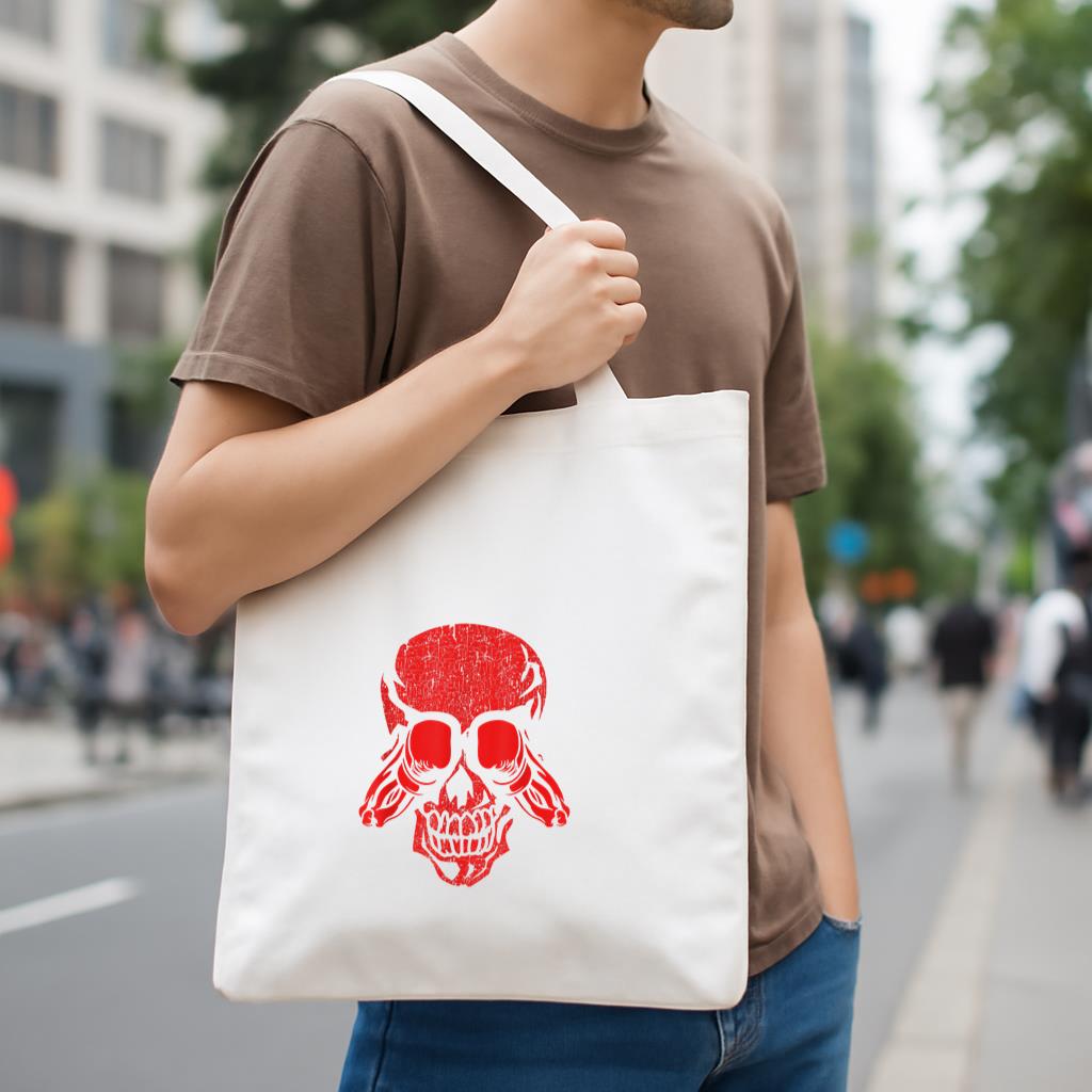 Boxing Skull Skeleton Halloween Canvas Tote Bag image 3