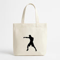Boxing Player Punch Silhouette Canvas Tote Bag image 0