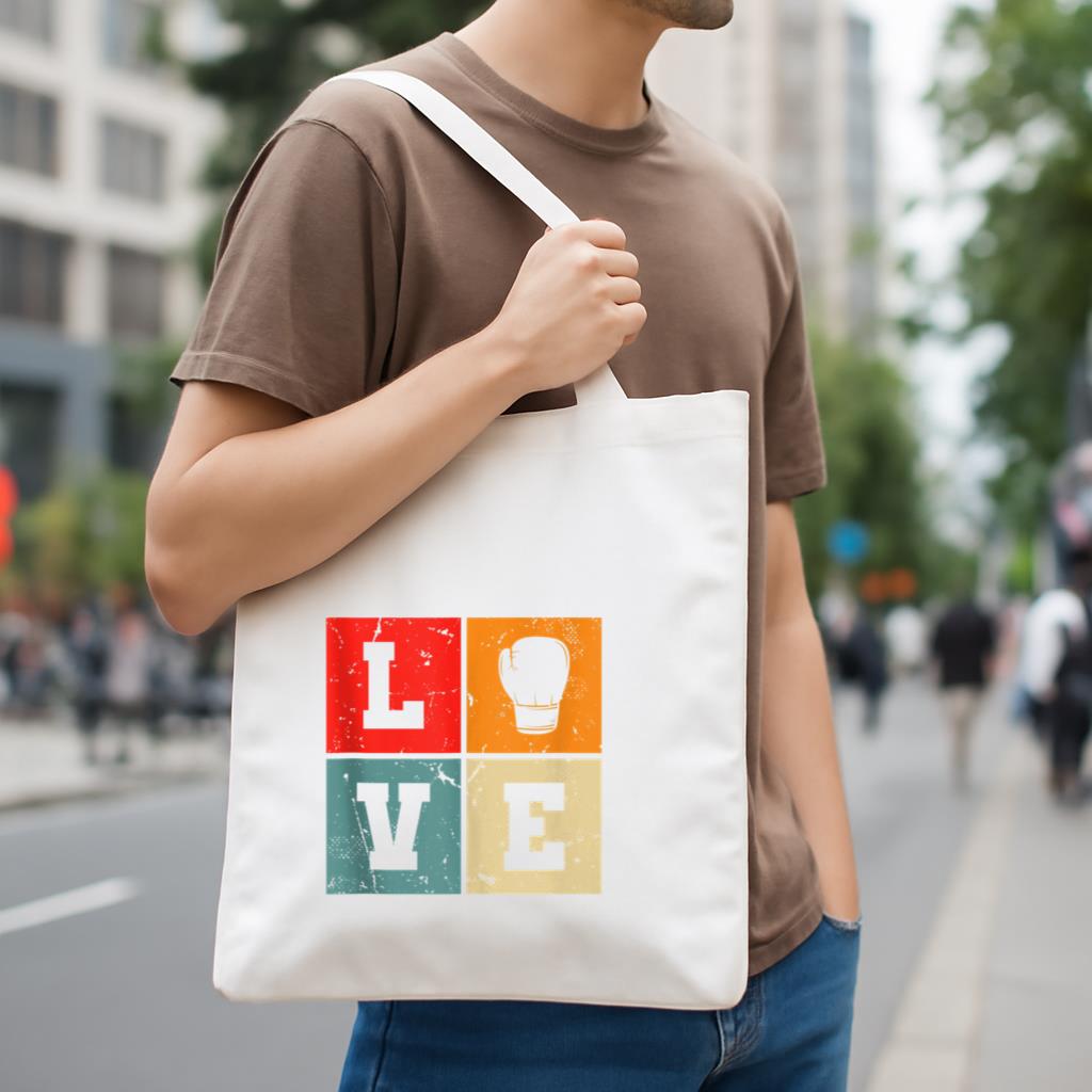 Boxing Love Vintage Canvas Tote Bag image 3