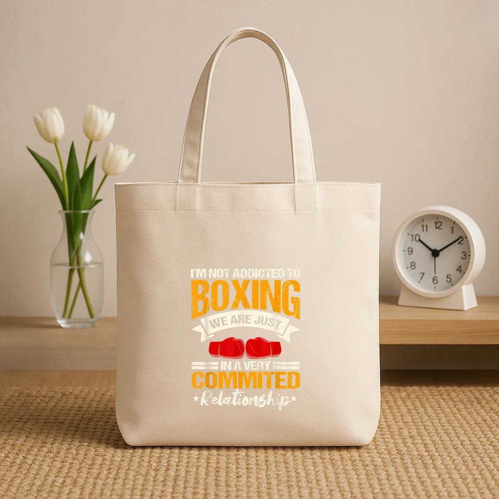 Boxing Ring Gloves Boxer Canvas Tote Bag image 1