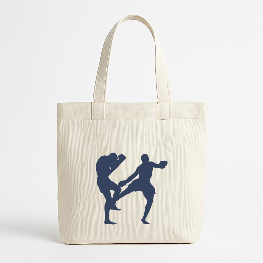 Boxing Kickboxing Sport Silhouette Canvas Tote Bag image 0