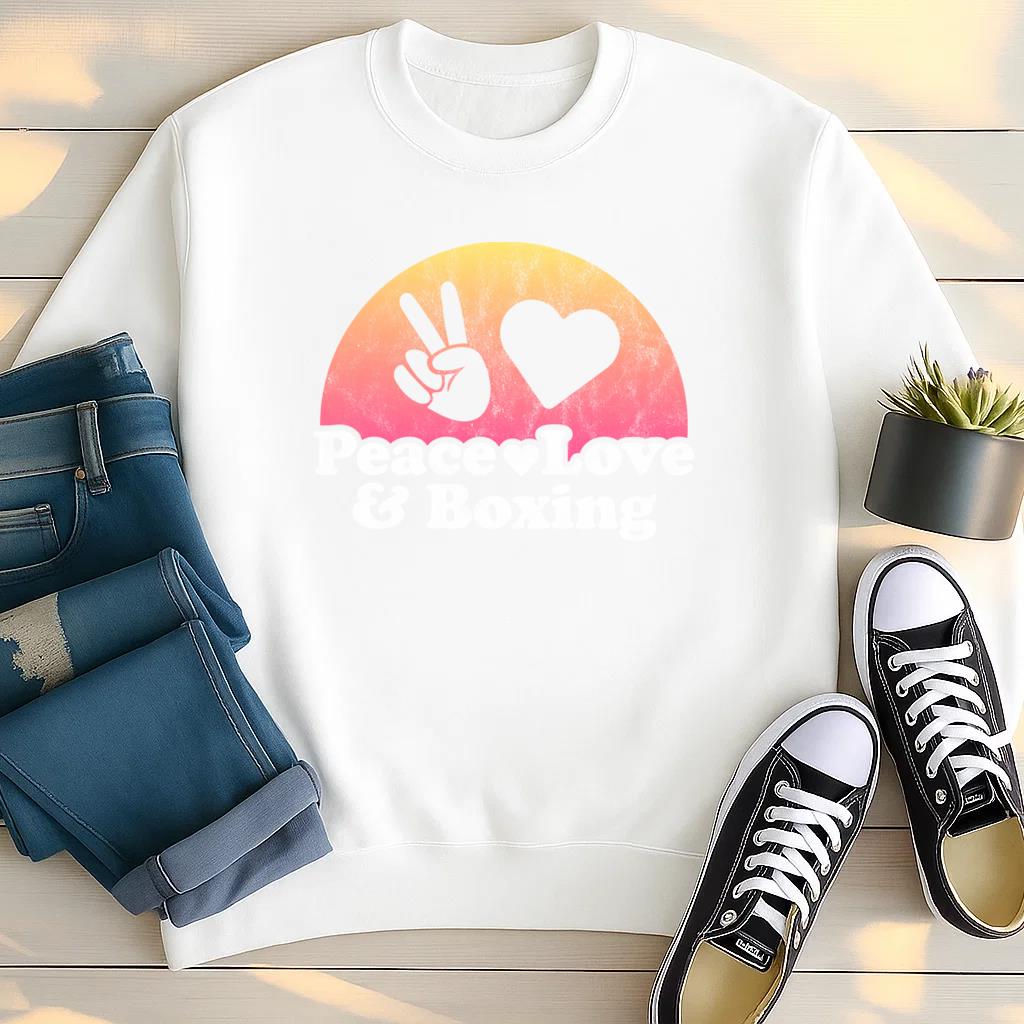 Peace Love And Boxing Sweatshirt image 2